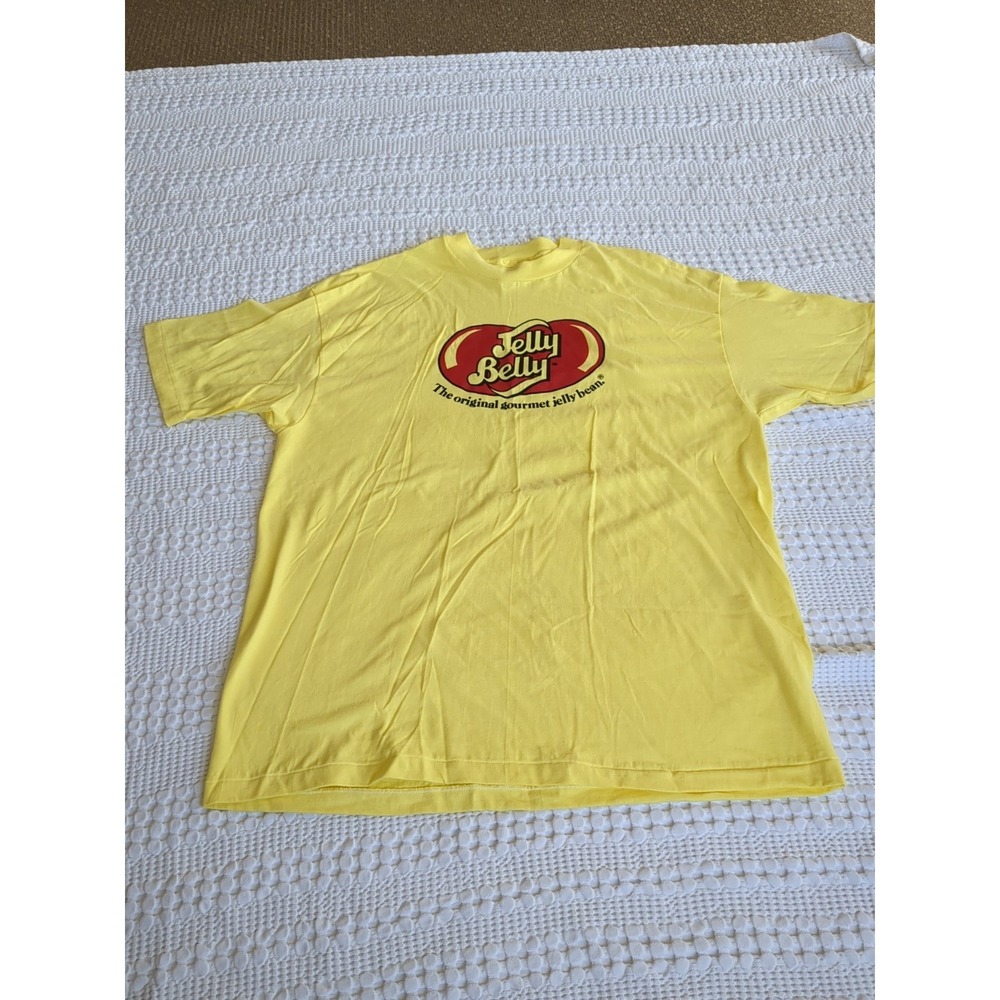 Vtg USA Jelly Belly Jelly Beans Short Sleeve T Shirt Yellow Red Mens Sz XL